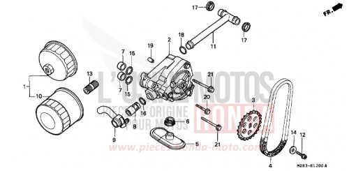 FILTRE A HUILE/POMPE A HUILE VT600CS de 1995